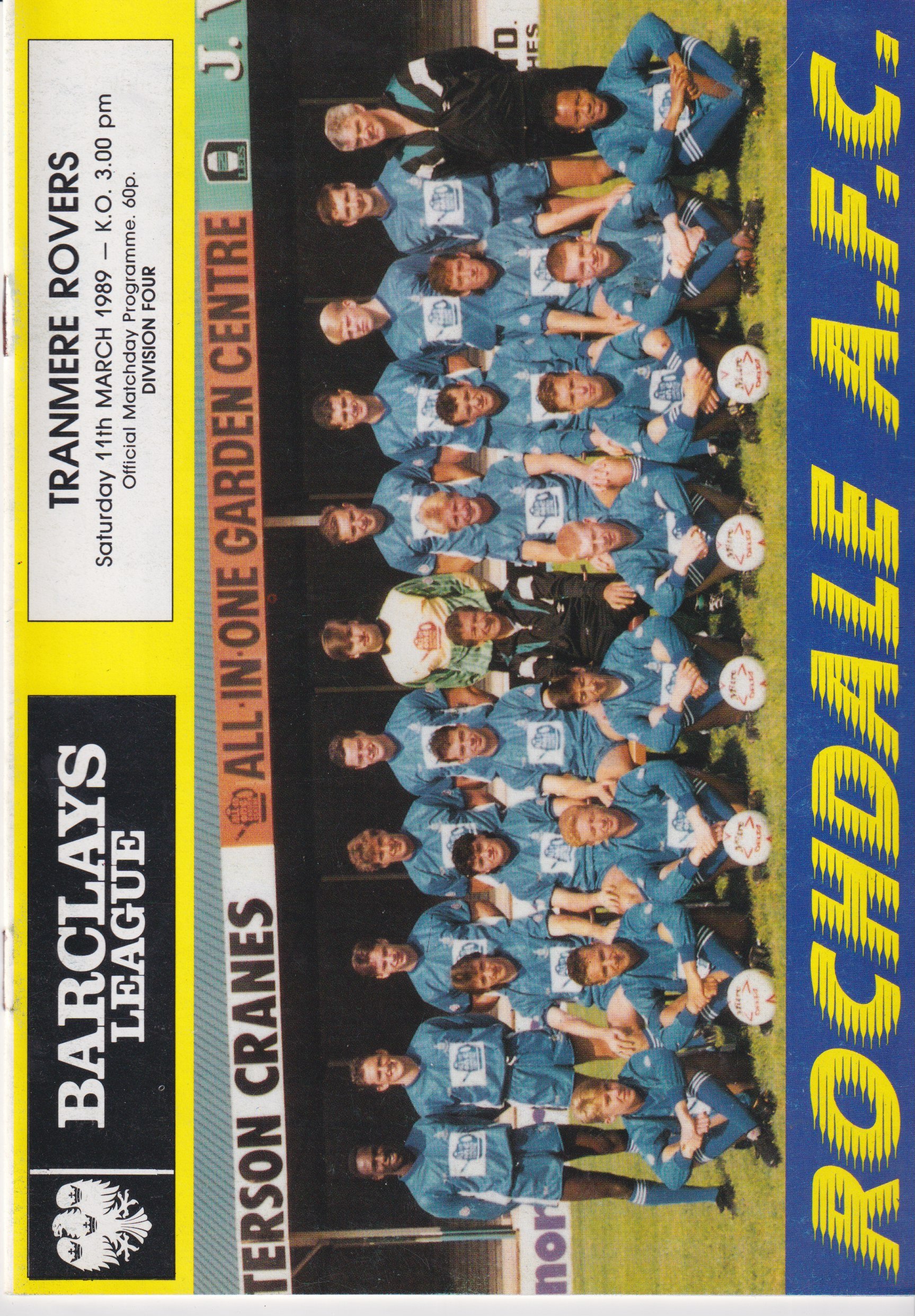 Rochdale v Tranmere Rovers match programme